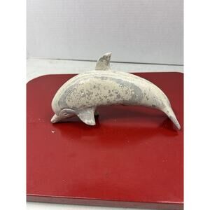 Dolphin Hand Carved From Natural Soapstone‎ Chipped READ SEE PICTURES